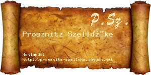 Prosznitz Szellőke névjegykártya
